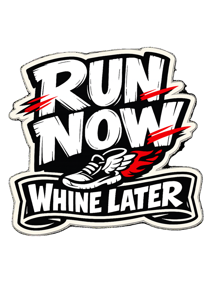 A loud runner tee for people who complain through the miles and still show up. — running t-shirt design by Reggie