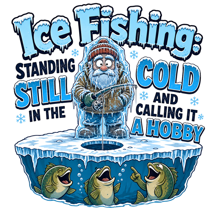 Ice Fishing Humor — angler life t-shirt design by Bazzai Studio