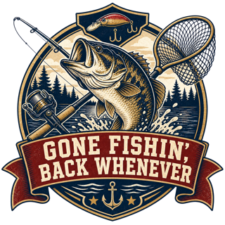 GONE FISHIN', BACK WHENEVER — art by Bazzai Studio