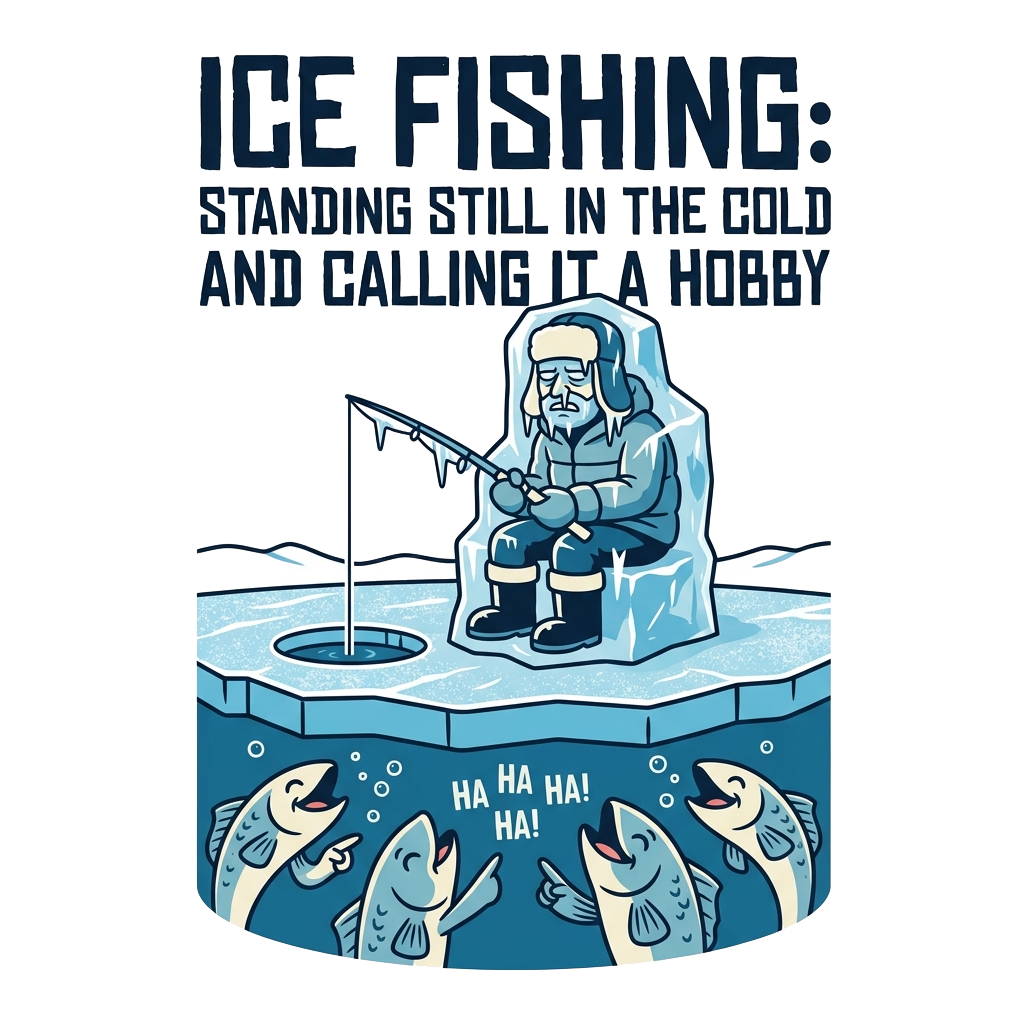 Ice Fishing Humor — art by Bazzai Studio