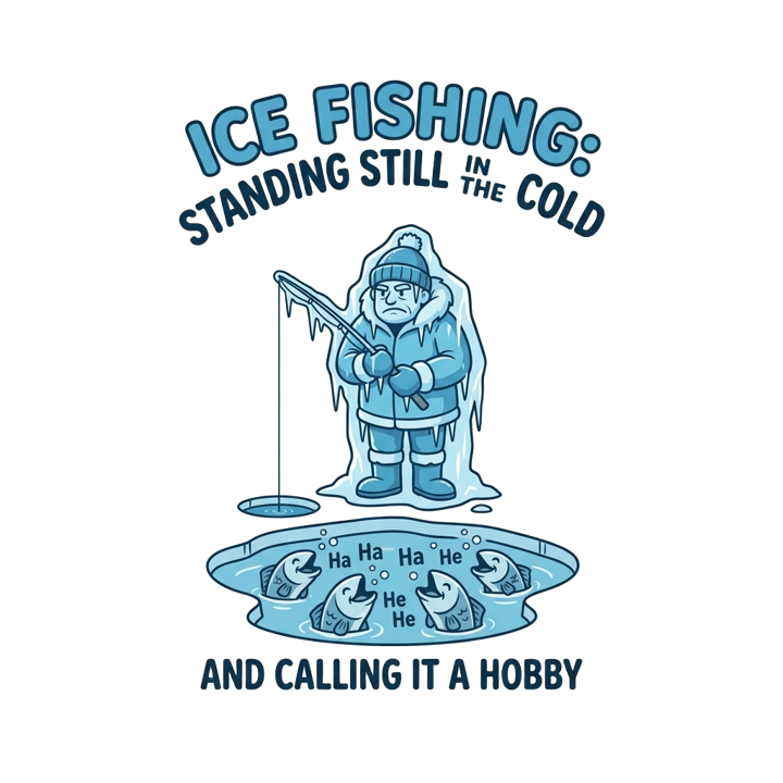 Ice Fishing Humor — fishing t-shirt design by Bazzai Studio