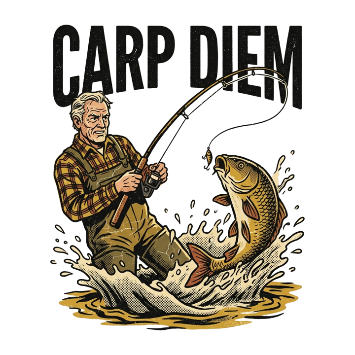 CARP DIEM — fishing t-shirt design by Bazzai Studio