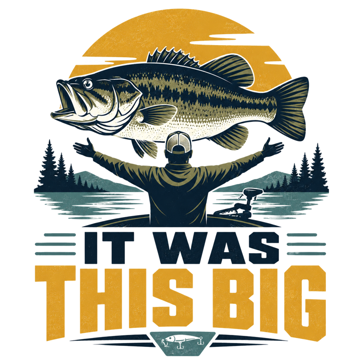IT WAS THIS BIG — angler life t-shirt design by Bazzai Studio