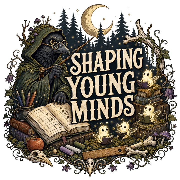 SHAPING YOUNG MINDS — teacher t-shirt design by Bazzai Studio