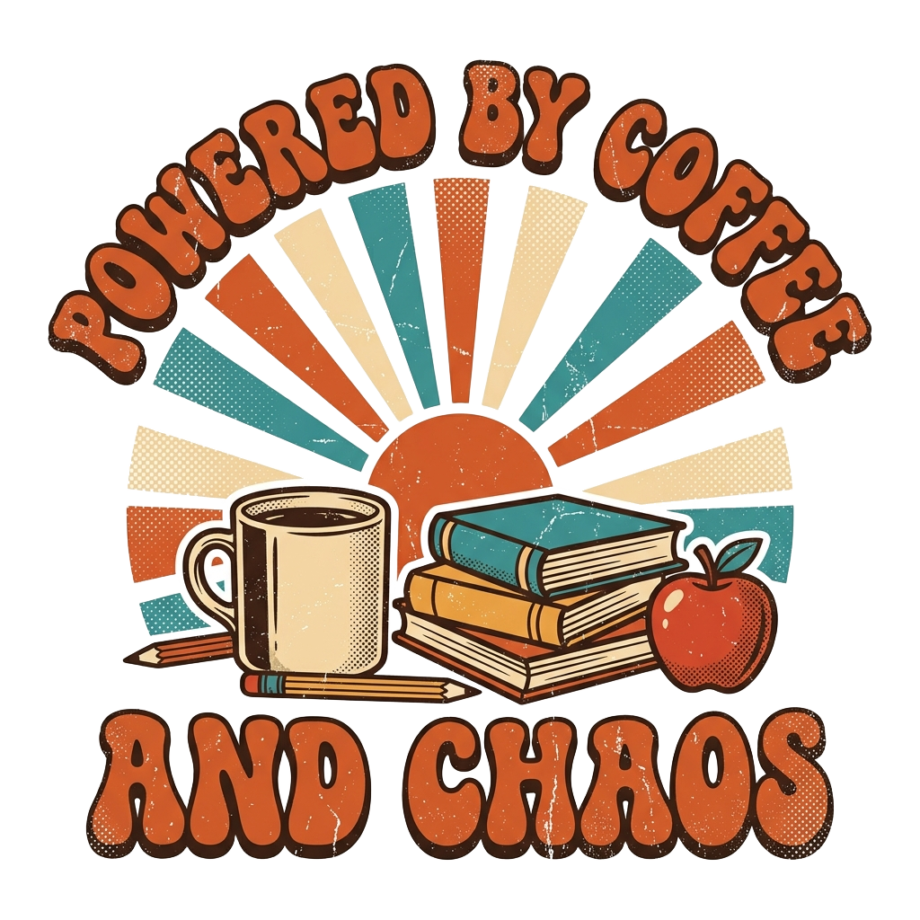POWERED BY COFFEE AND CHAOS original artwork