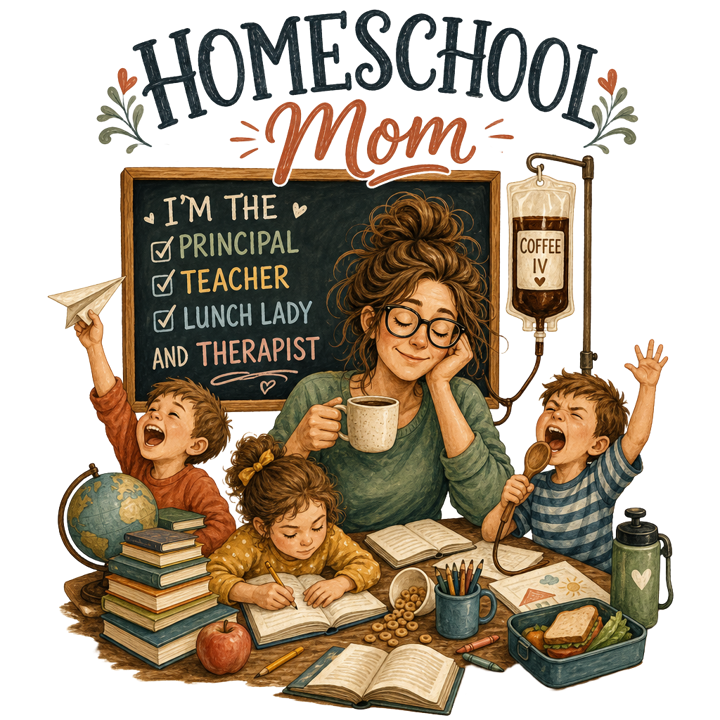 Homeschool Mom — teacher t-shirt design by Bazzai Studio