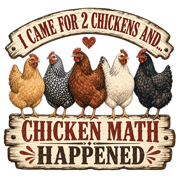 Chicken Math (Backyard Farmer) — backyard chicken t-shirt design by Bazzai Studio