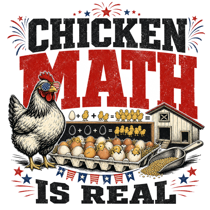 CHICKEN MATH IS REAL — backyard chicken t-shirt design by Bazzai Studio