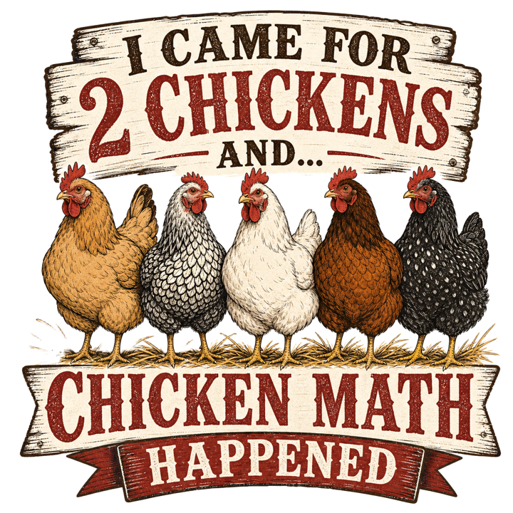 Chicken Math (Backyard Farmer) — backyard chicken owner t-shirt design by Bazzai Studio