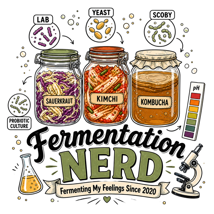 Fermentation Nerd — book lovers t-shirt design by Bazzai Studio
