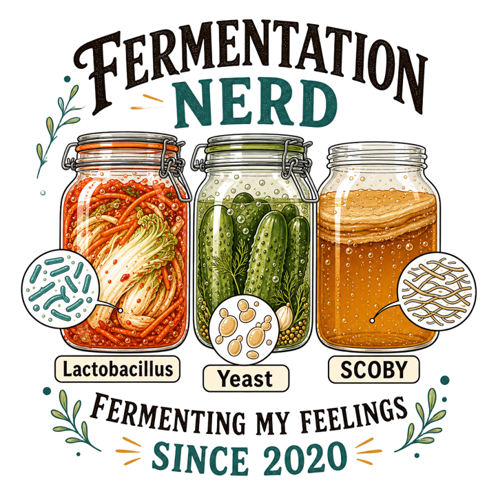 Fermentation Nerd — book lover t-shirt design by Bazzai Studio