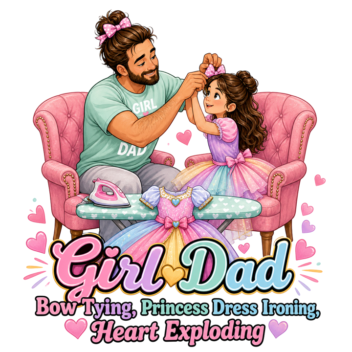 Girl Dad — book lover t-shirt design by Bazzai Studio