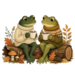 Cozy Frog Friends — art by Bazzai Studio