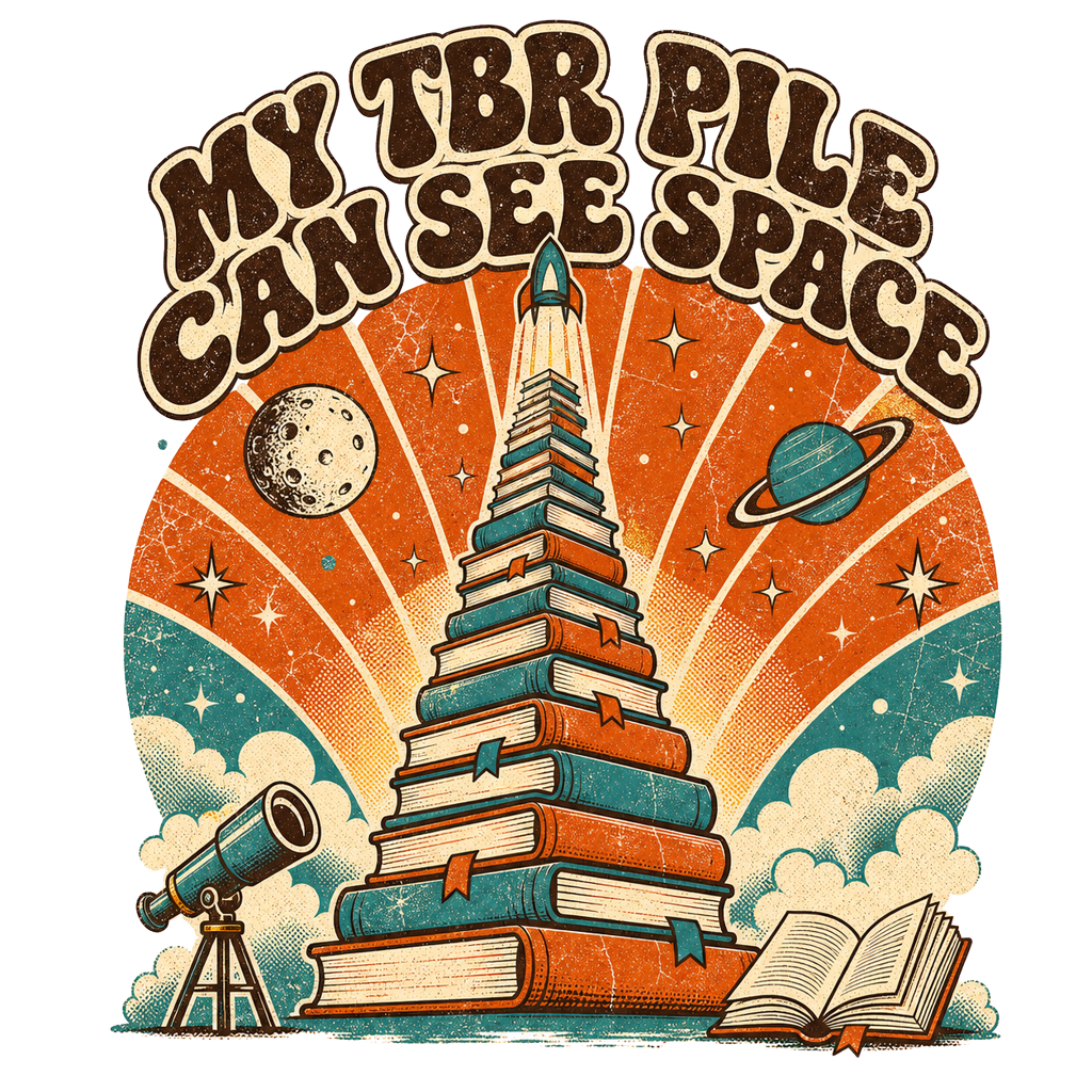 MY TBR PILE CAN SEE SPACE — art by Bazzai Studio