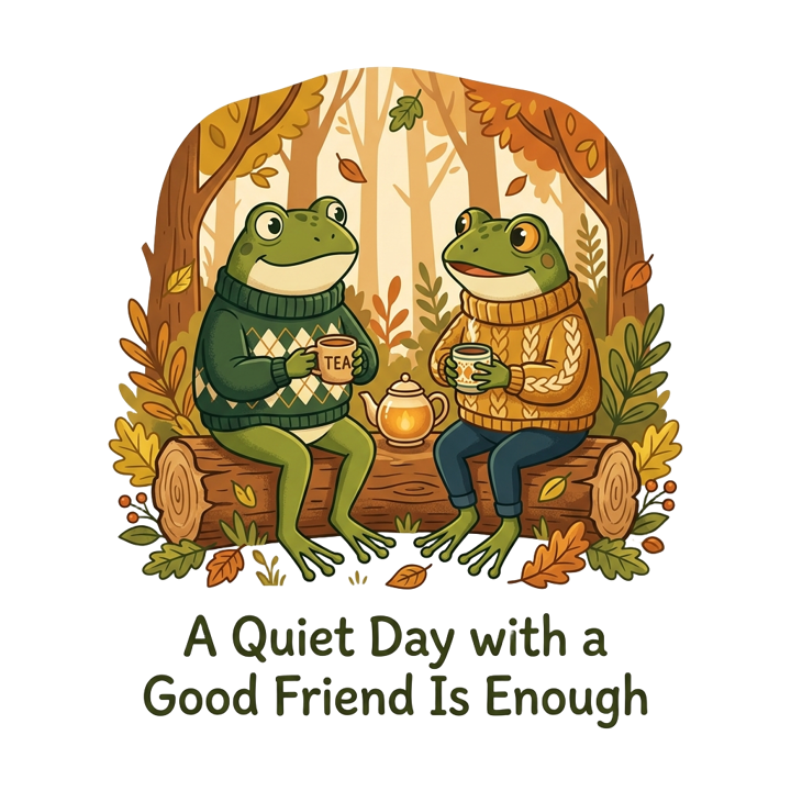 Cozy Frog Friends — book lover t-shirt design by Bazzai Studio