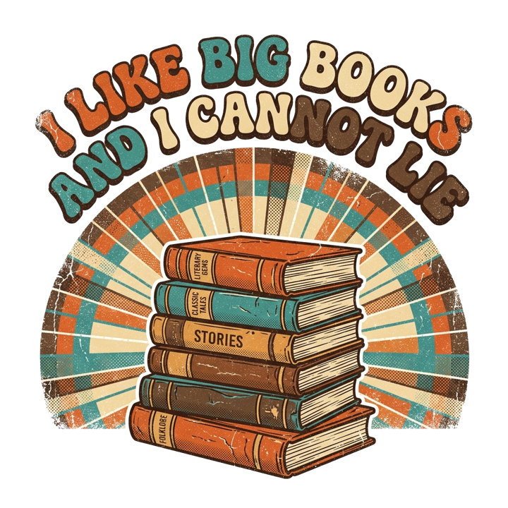 I LIKE BIG BOOKS AND I CANNOT LIE — book lover t-shirt design by Bazzai Studio