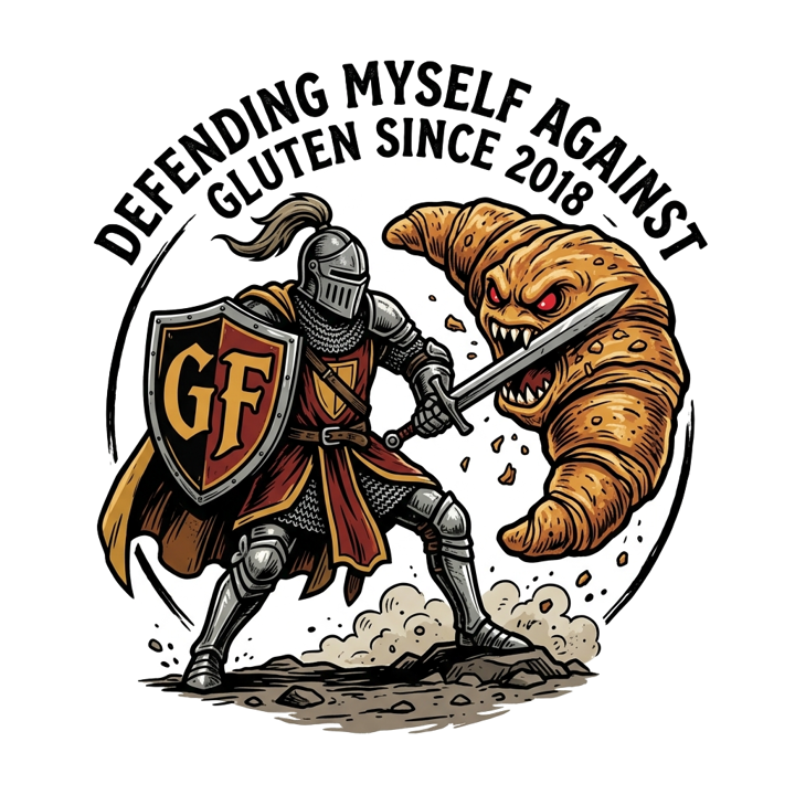 Gluten Free Humor — book lover t-shirt design by Bazzai Studio