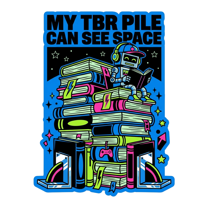 MY TBR PILE CAN SEE SPACE — book lovers t-shirt design by Bazzai Studio