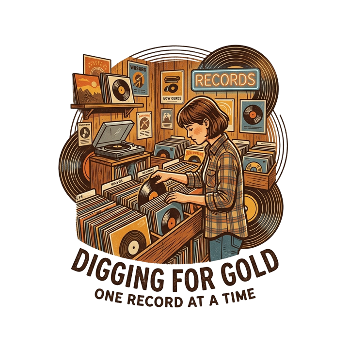 Vinyl Record Digger — book lover t-shirt design by Bazzai Studio