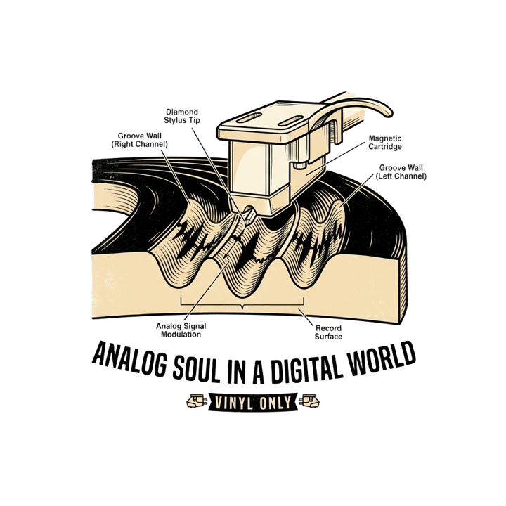 Vinyl Record Collector — book lover t-shirt design by Bazzai Studio