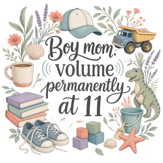Boy mom: volume permanently at 11 — art by Bazzai Studio