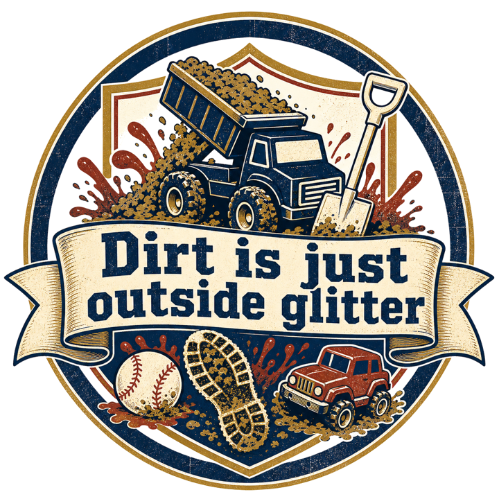 Dirt is just outside glitter — boymom t-shirt design by Bazzai Studio