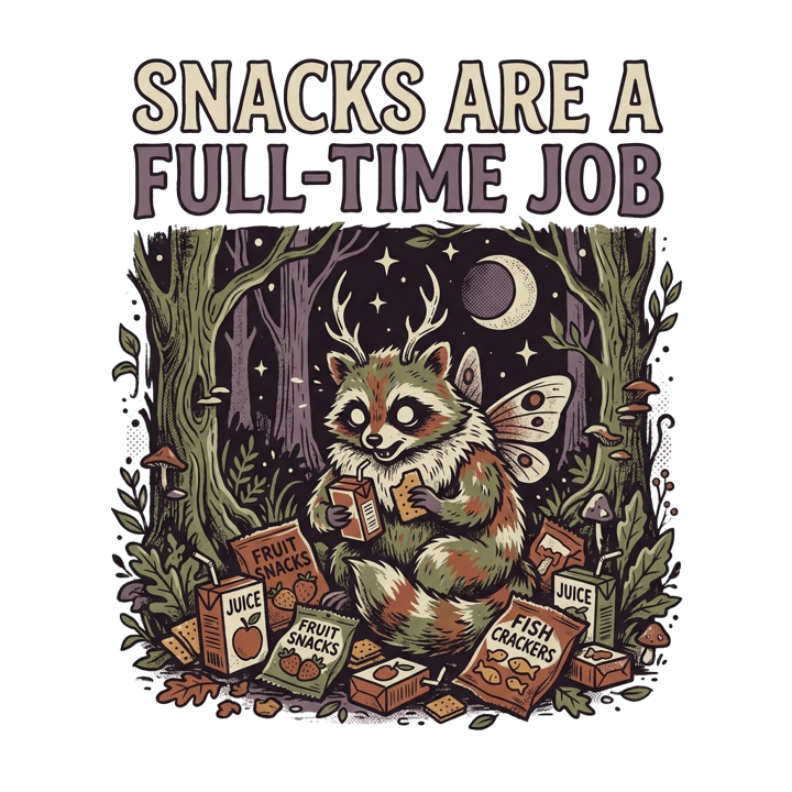 SNACKS ARE A FULL-TIME JOB — boy mom chaos t-shirt design by Bazzai Studio