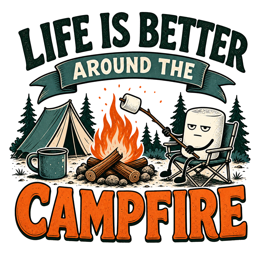LIFE IS BETTER AROUND THE CAMPFIRE — art by Bazzai Studio