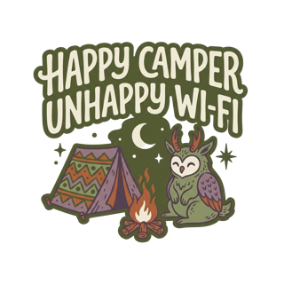 HAPPY CAMPER UNHAPPY WI-FI — art by Bazzai Studio