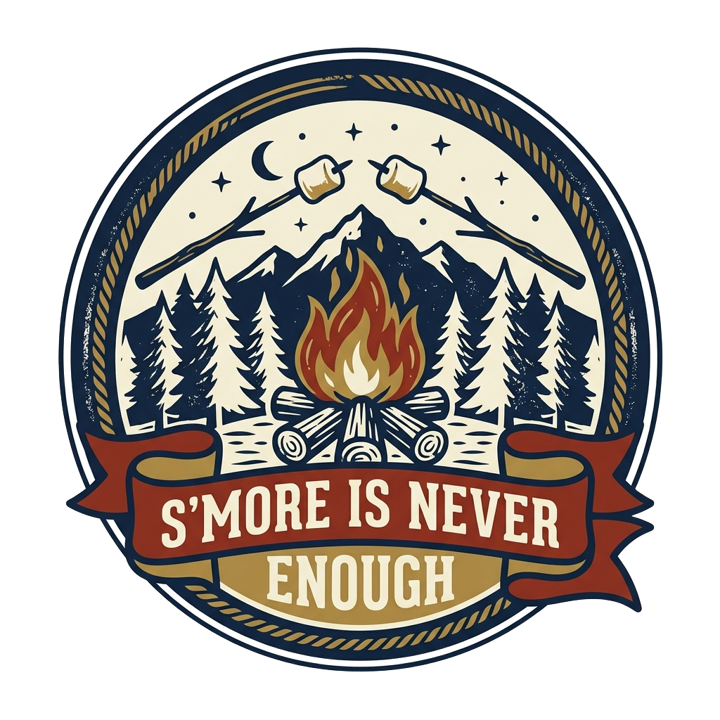 S'MORE IS NEVER ENOUGH — camping t-shirt design by Bazzai Studio