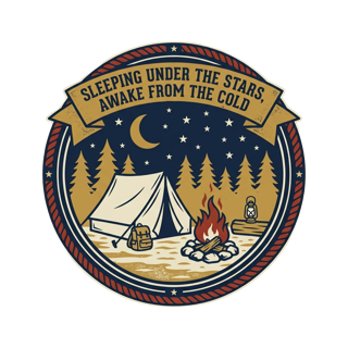 sleeping under the stars, awake from the cold — art by Bazzai Studio