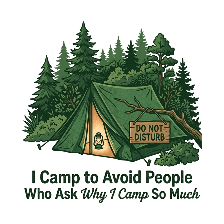 Camping Introvert — camping t-shirt design by Bazzai Studio