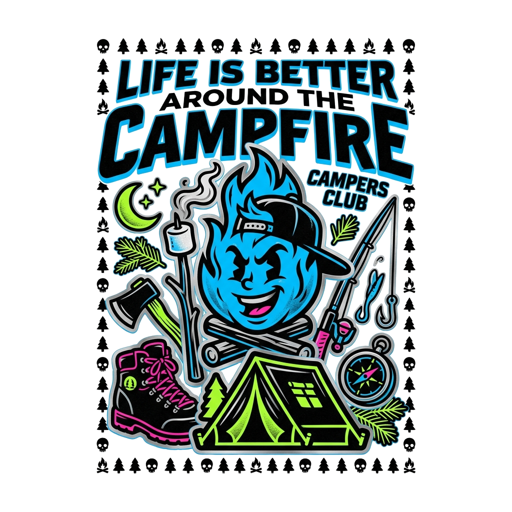 LIFE IS BETTER AROUND THE CAMPFIRE — art by Bazzai Studio