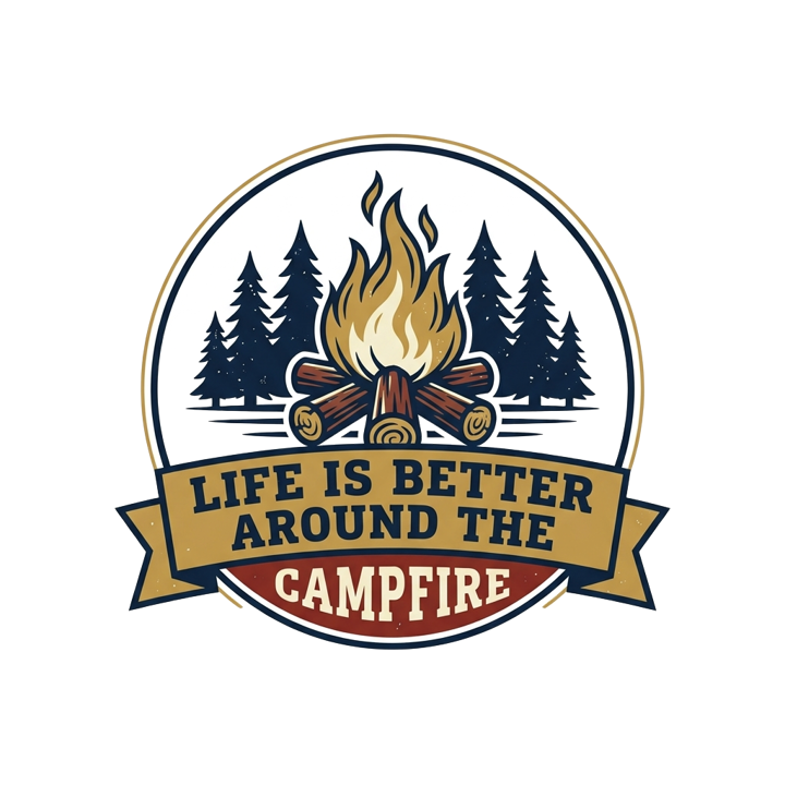LIFE IS BETTER AROUND THE CAMPFIRE — camping t-shirt design by Bazzai Studio