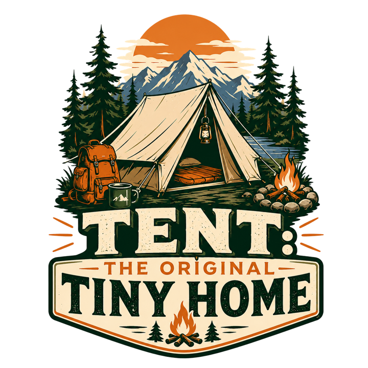 TENT: THE ORIGINAL TINY HOME — camping t-shirt design by Bazzai Studio