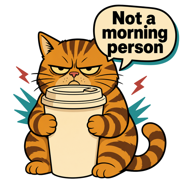 Grumpy Tabby Coffee — cat parent humor t-shirt design by Bazzai Studio