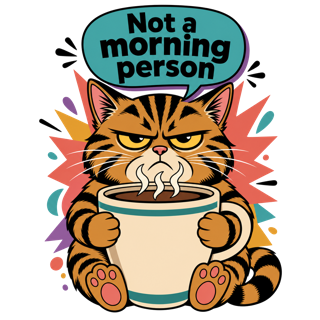 Grumpy Tabby Coffee — art by Bazzai Studio