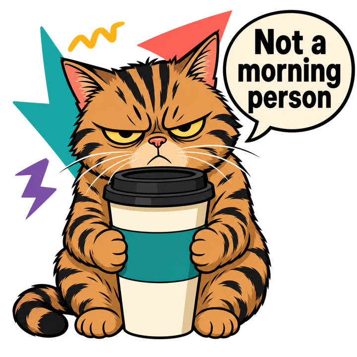 Grumpy Tabby Coffee — cat lover t-shirt design by Bazzai Studio
