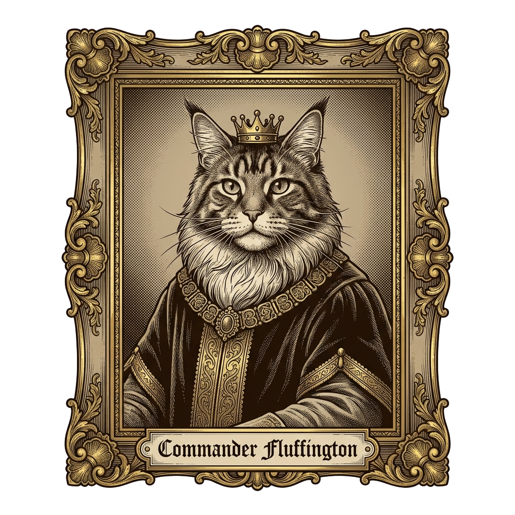 Maine Coon Royalty — art by Bazzai Studio