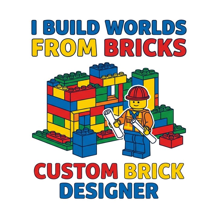Brick Builder / Custom Brick Creations — cat parent humor t-shirt design by Bazzai Studio