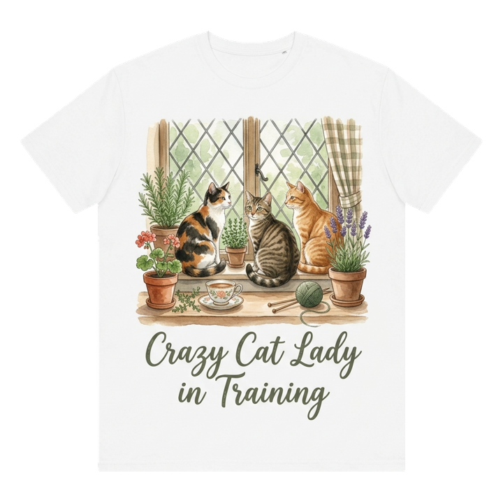 Cat Lady Cottagecore — cat parent humor t-shirt design by Bazzai Studio