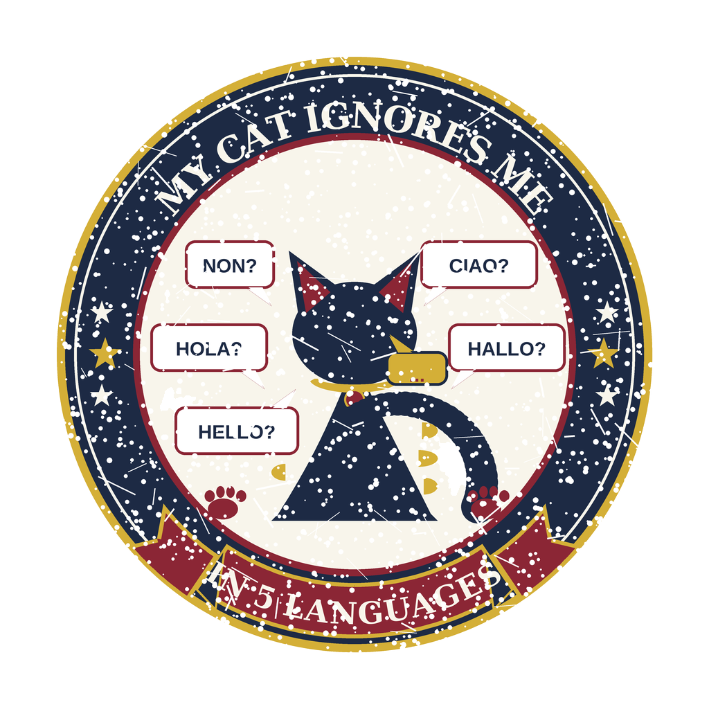 MY CAT IGNORES ME IN 5 LANGUAGES — art by Bazzai Studio