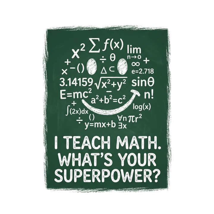 Math Pun Teacher — cat parent humor t-shirt design by Bazzai Studio