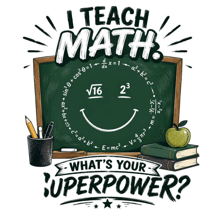 Math Pun Teacher — cat parent humor t-shirt design by Bazzai Studio