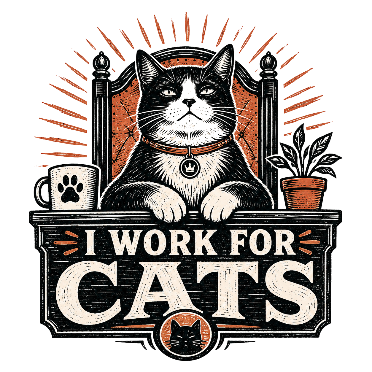I WORK FOR CATS — art by Bazzai Studio