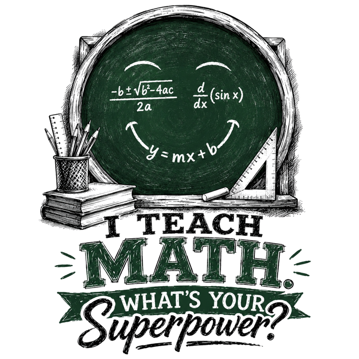 Math Pun Teacher — cat parent humor t-shirt design by Bazzai Studio
