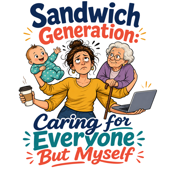 Sandwich Generation Humor — coffee lovers t-shirt design by Bazzai Studio