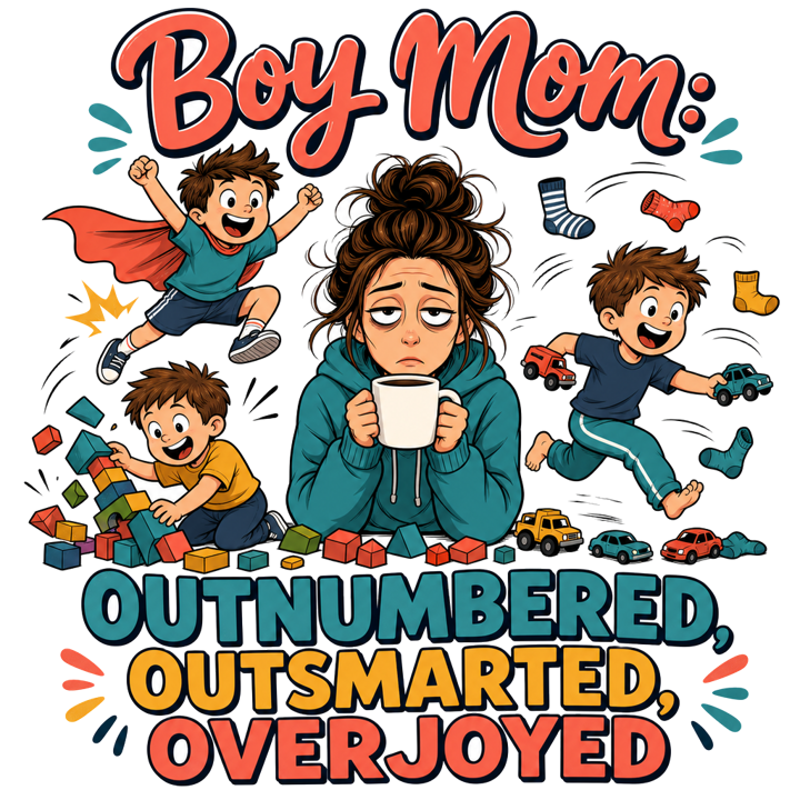 Boy Mom Humor — coffee lovers t-shirt design by Bazzai Studio