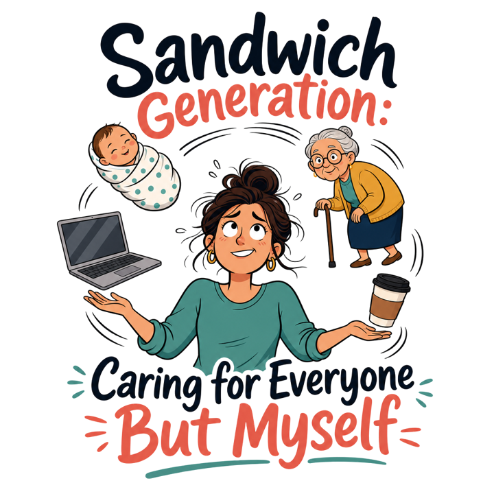 Sandwich Generation Humor — coffee lover t-shirt design by Bazzai Studio