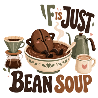 DECAF IS JUST BEAN SOUP — art by Bazzai Studio